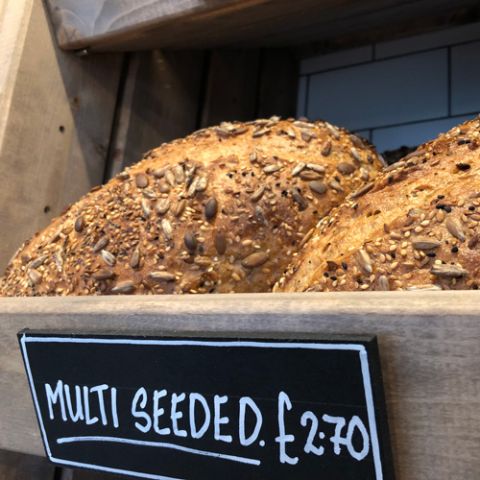 Multi-seed loaves fresh from the oven